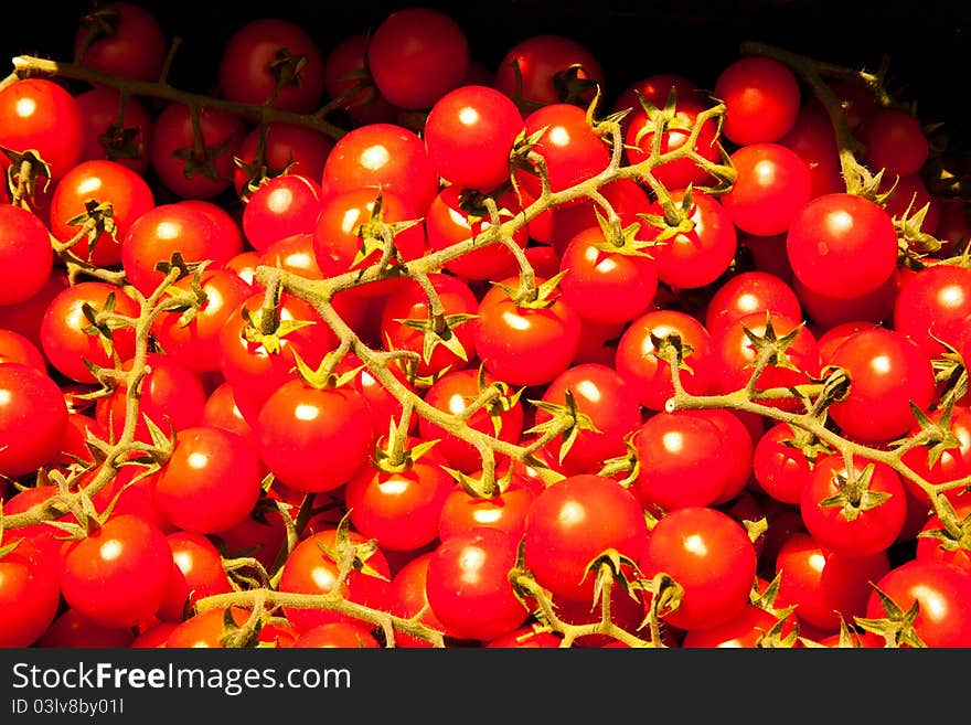 Red tomatoes in a bazar, Italy Sicily