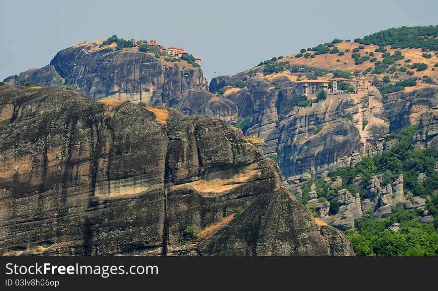 Meteora mountains in center of Greece. Meteora mountains in center of Greece