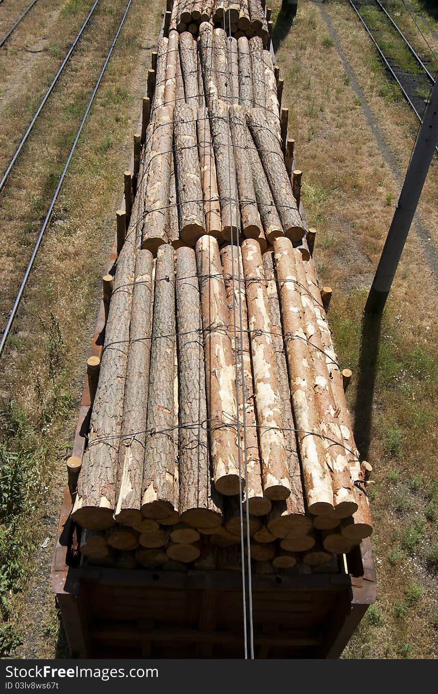 Freight cars with the wood from the top