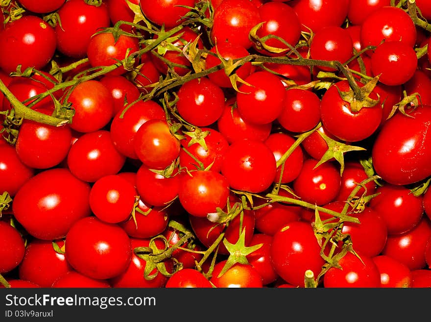 Red tomatoes in a bazar, Italy Sicily