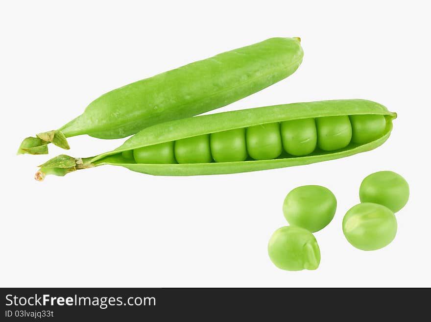 Peas isolated on white background