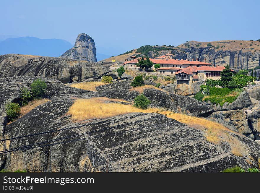 Meteora mountains in center of Greece near Kalambaka city. Meteora mountains in center of Greece near Kalambaka city