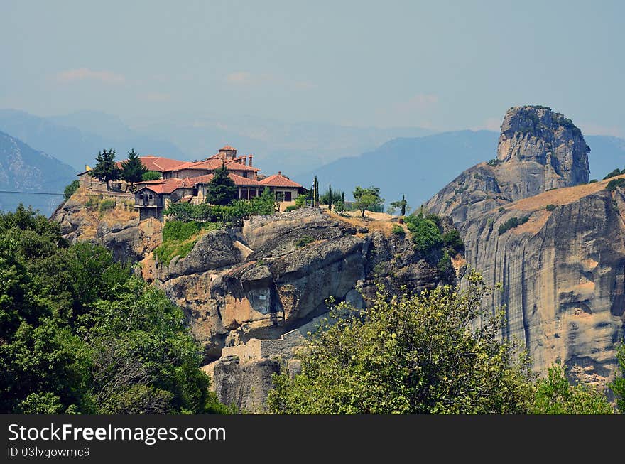 Peak Meteora church in Greece