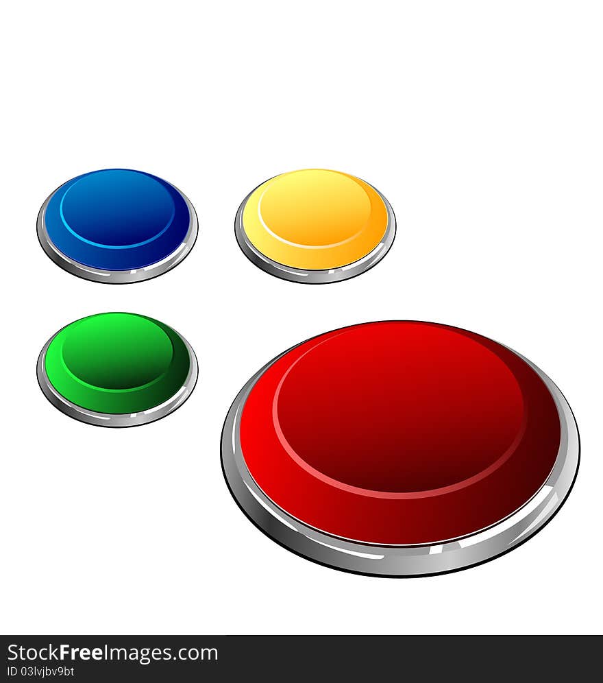 Set Of Multi-coloured Buttons