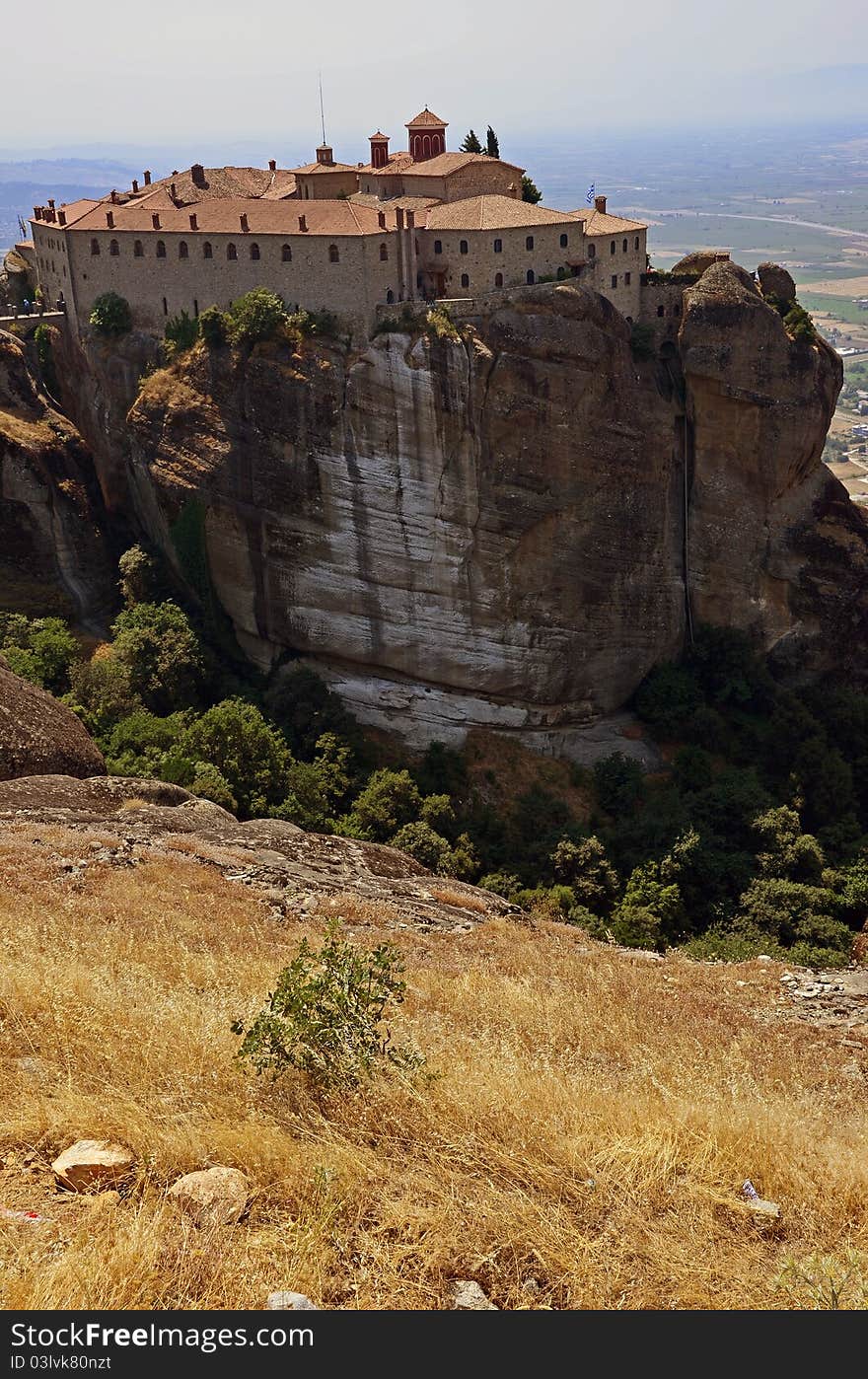 High altitude Meteora church near Kalambaka city of Greece