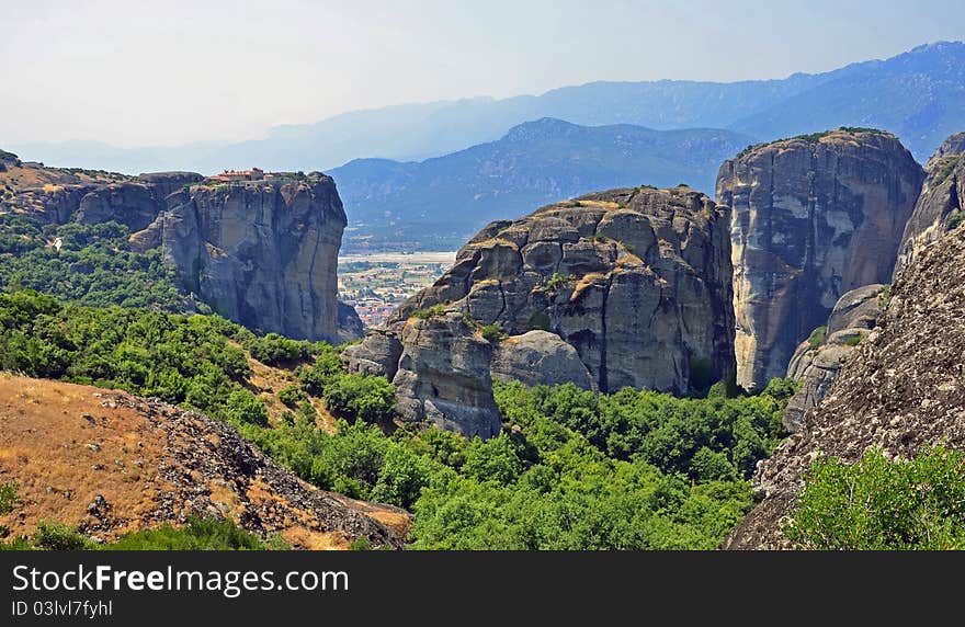 Relief at Meteora mountain in Greece. Relief at Meteora mountain in Greece