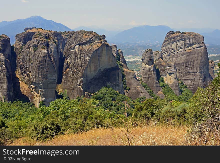 Meteora rock relief in Greece. Meteora rock relief in Greece