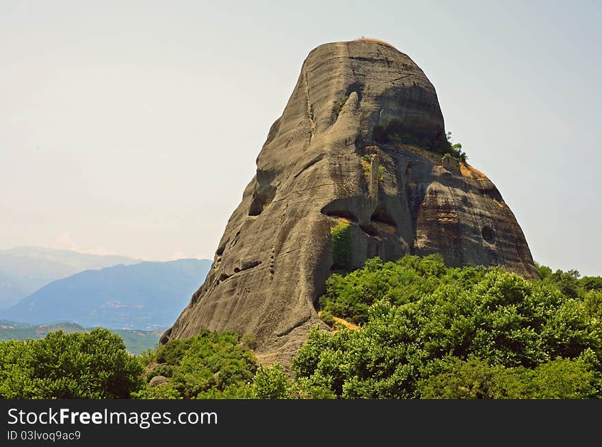 Meteora rock relief in Geece