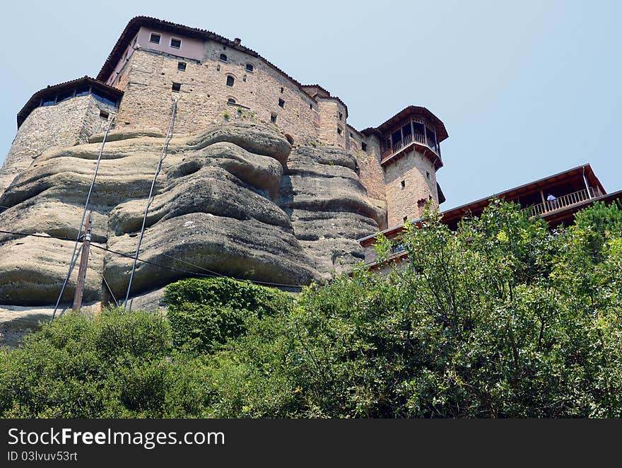 Meteora relief and monastery in middle Greece. Meteora relief and monastery in middle Greece