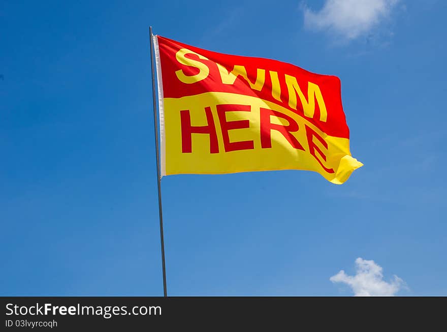 Swim Here Flag