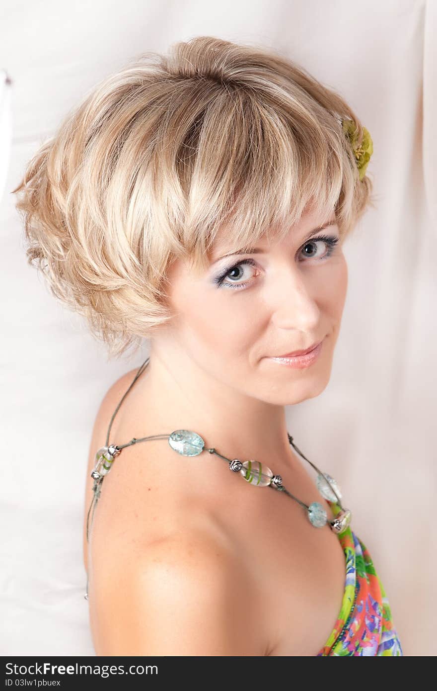 Studio portrait of the fair-haired girl