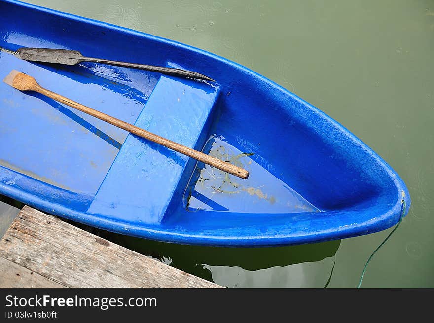 Blue Boat In Lake