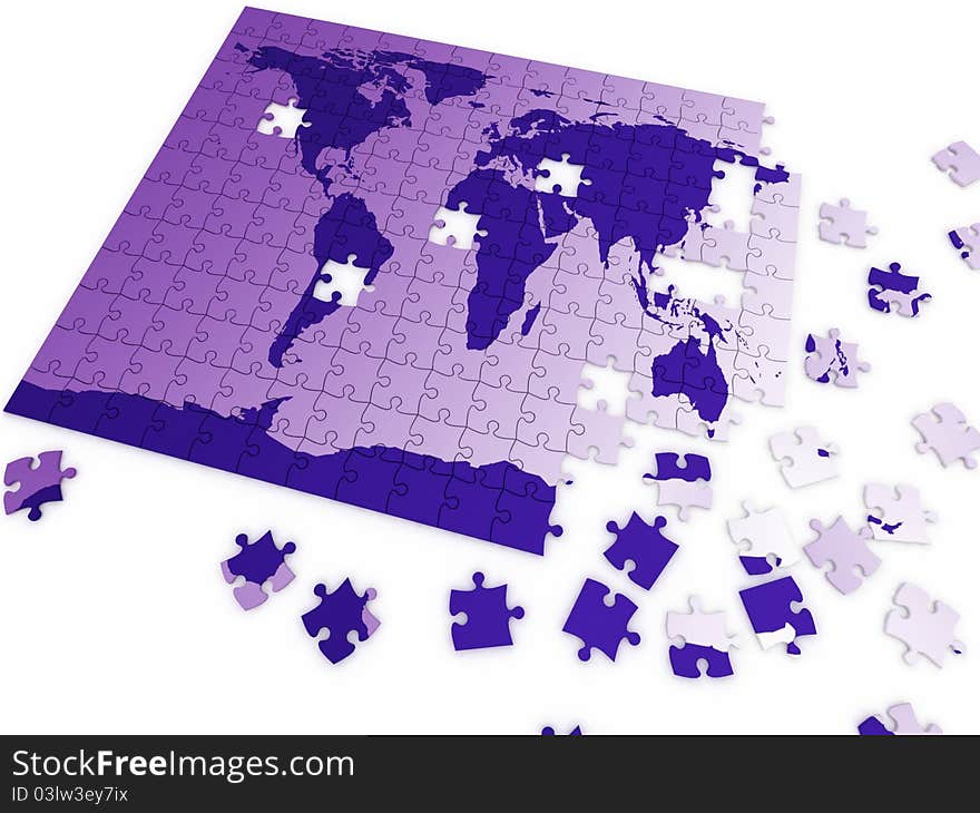 Puzzle map of the world