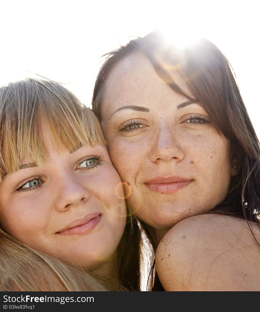 Two beautiful girls. Outdoor photos.