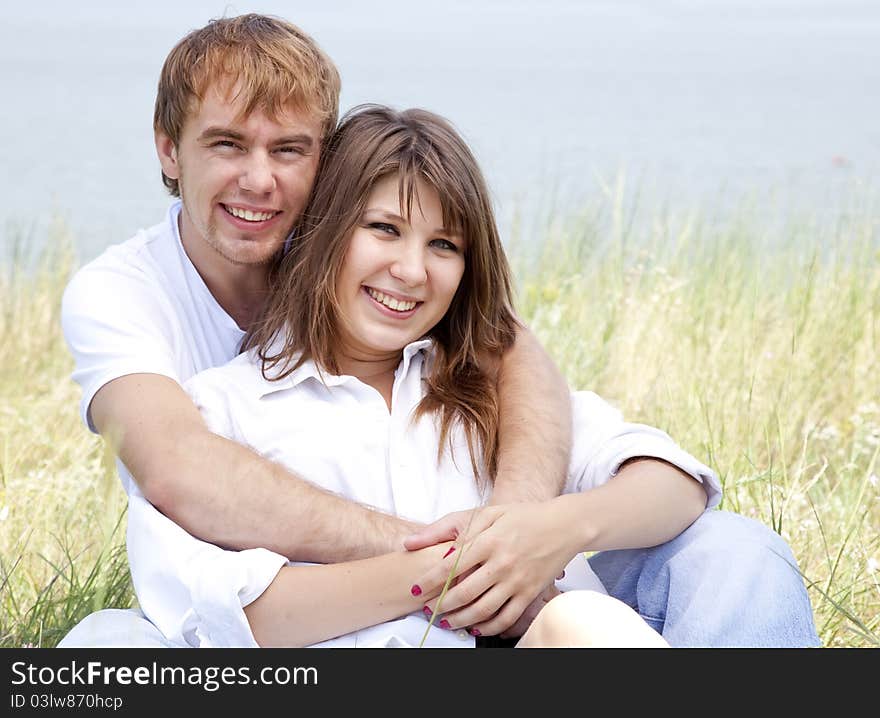 Young couple in the nature.