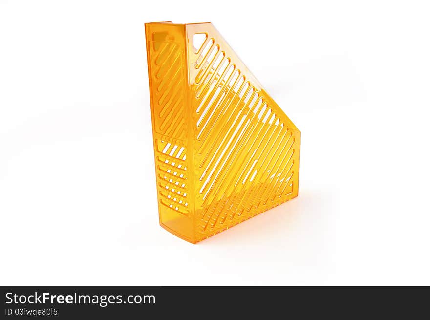 Plastic paper tray in neon orange