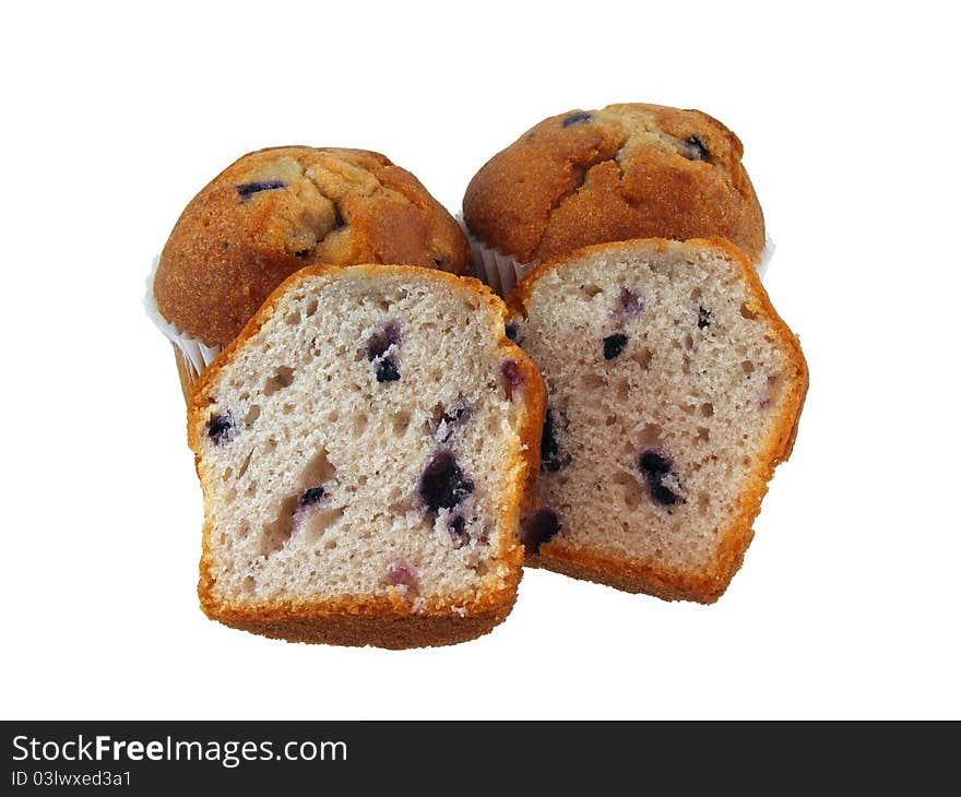 Muffins on a white background