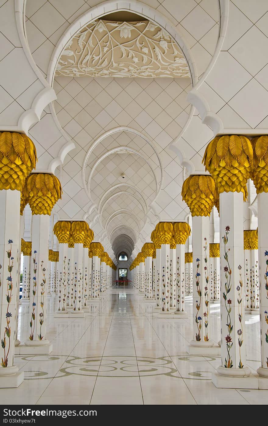 The New Sheikh Zayed Mosque in Abu Dhabi City in United Arab Emirates