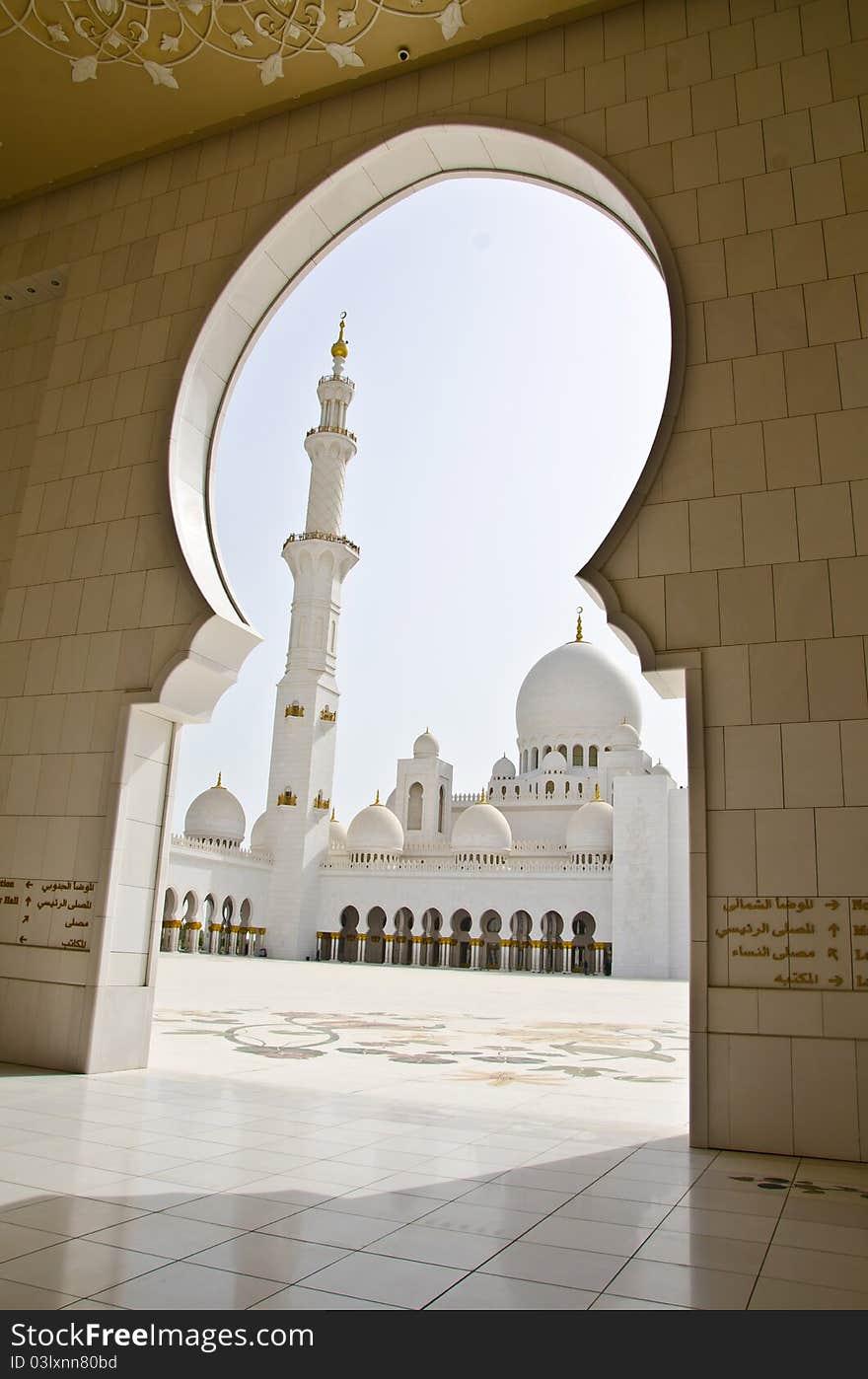 The New Sheikh Zayed Mosque in Abu Dhabi City in United Arab Emirates