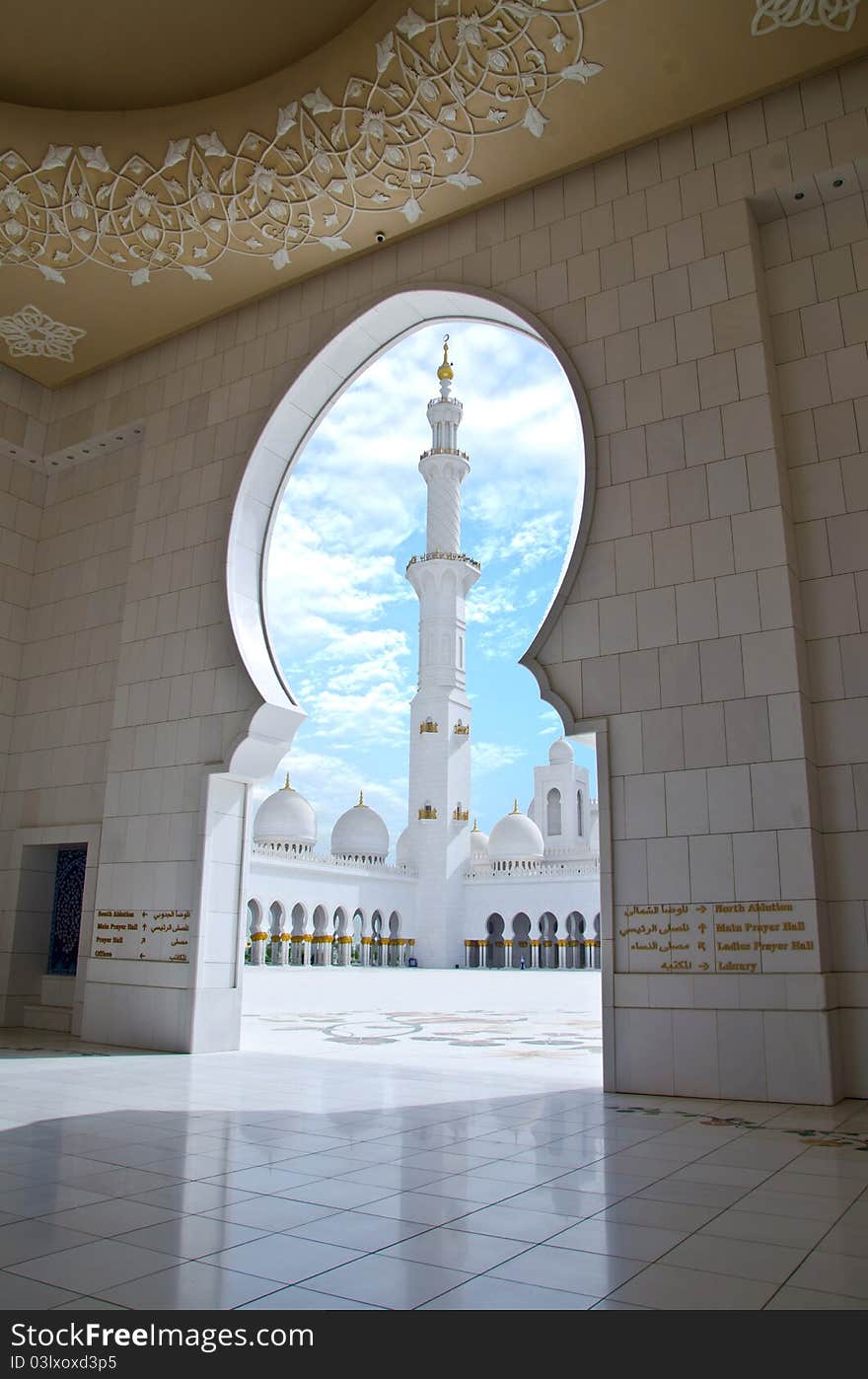 The New Sheikh Zayed Mosque in Abu Dhabi City in United Arab Emirates