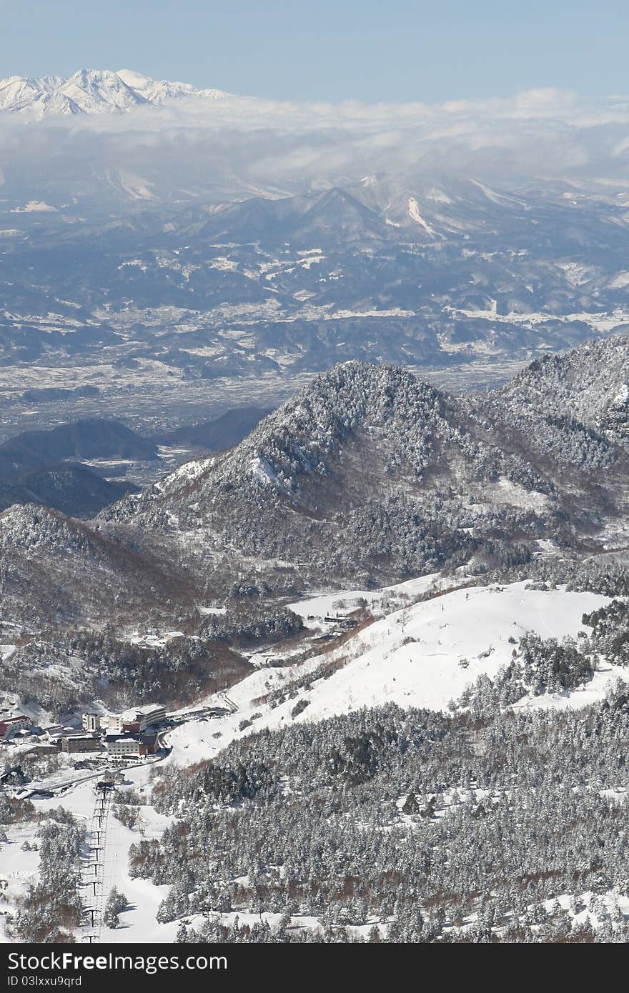 Winter mountains in winter time