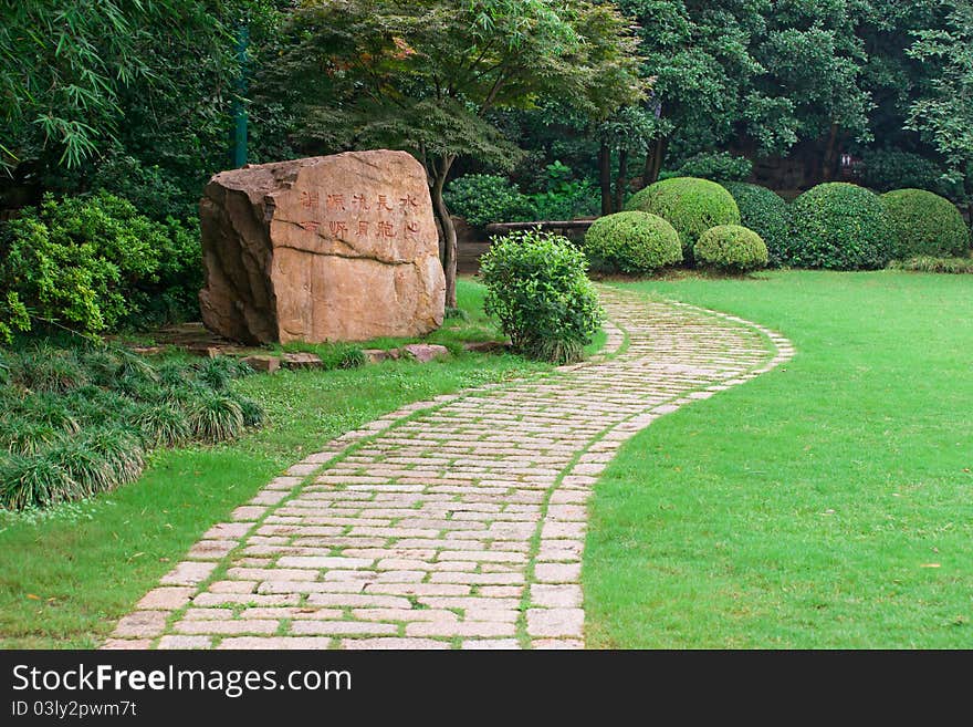 Stone footpath