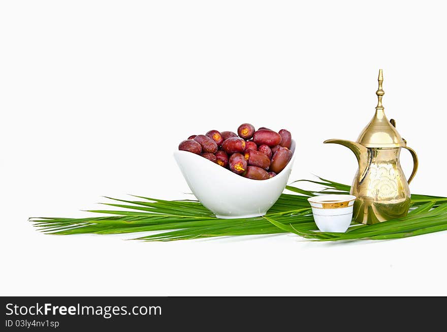 Plate full with Fresh red date fruits on white. Plate full with Fresh red date fruits on white