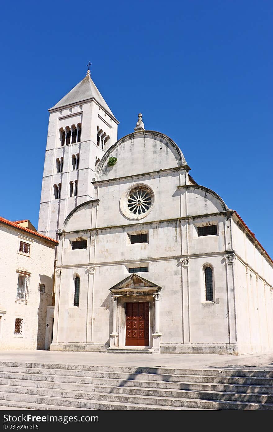 St. Mary's church located in the old city of Zadar opposite St. Donatus Church