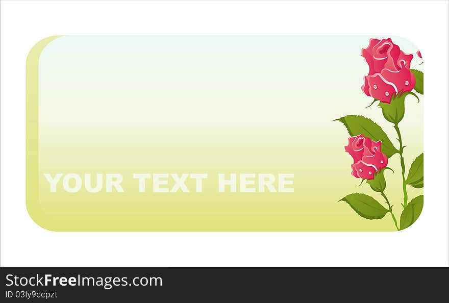 banner with beautiful red roses. banner with beautiful red roses