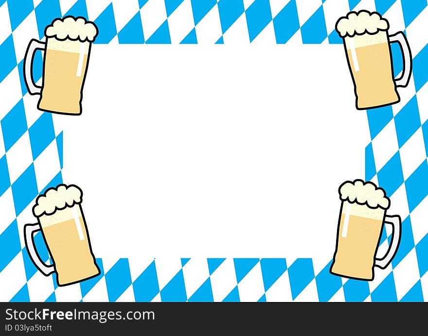 Vector illustration for the october fest in germany, in the city of munich, with bavaria flag colors, beer and text in german. Vector illustration for the october fest in germany, in the city of munich, with bavaria flag colors, beer and text in german
