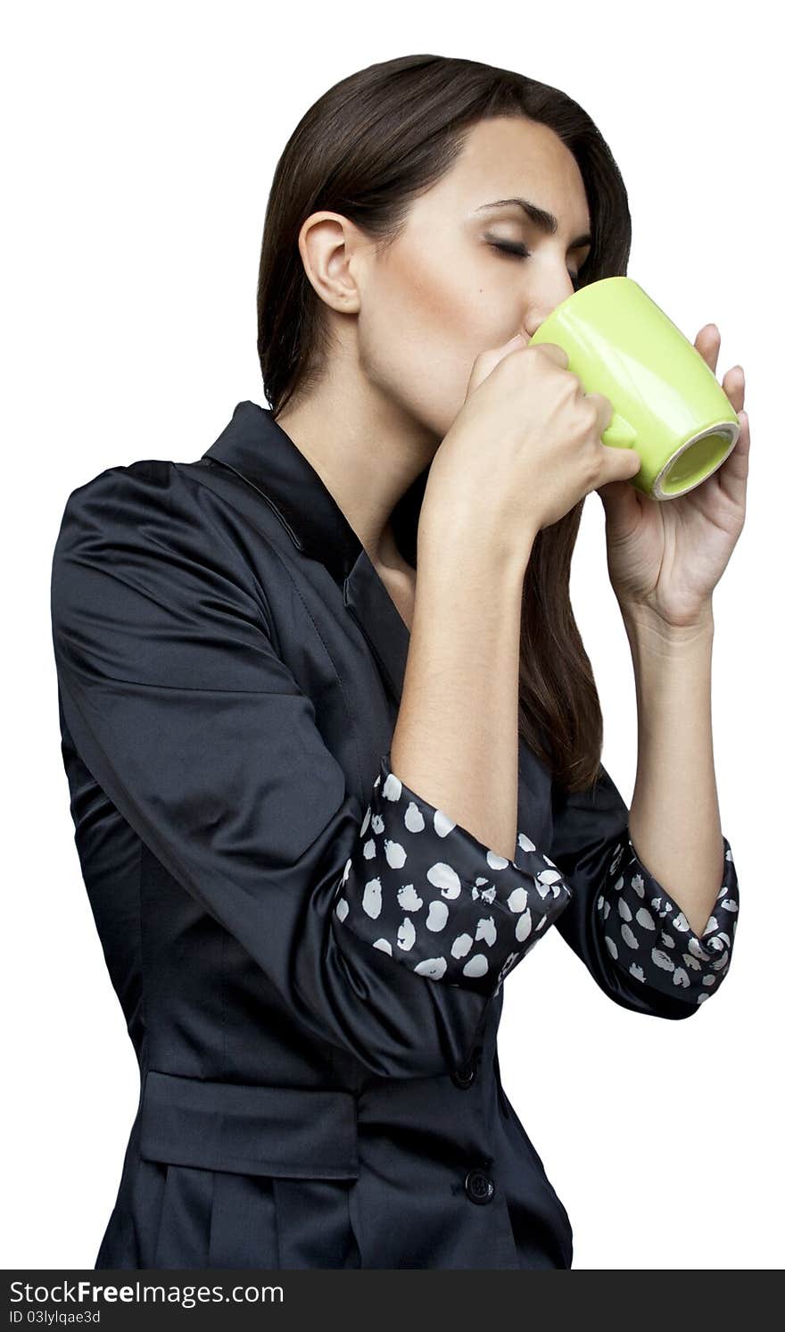 Businesswoman drinking coffee