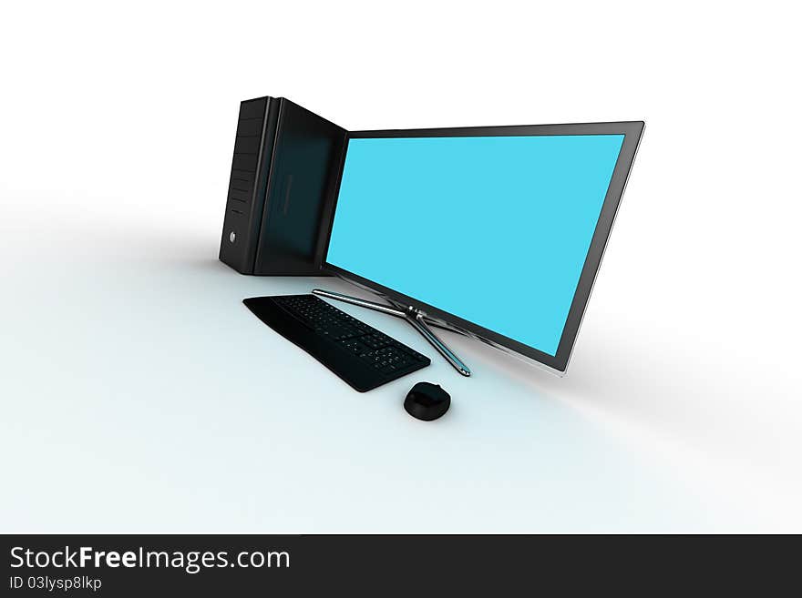 Hi res render of a elegant personal computer on white background. Hi res render of a elegant personal computer on white background