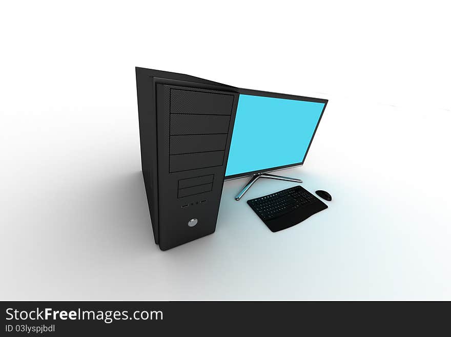 Hi res render of a elegant personal computer on white background. Hi res render of a elegant personal computer on white background