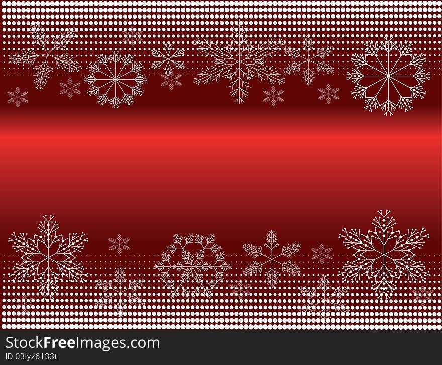 Red Background With Snowflakes