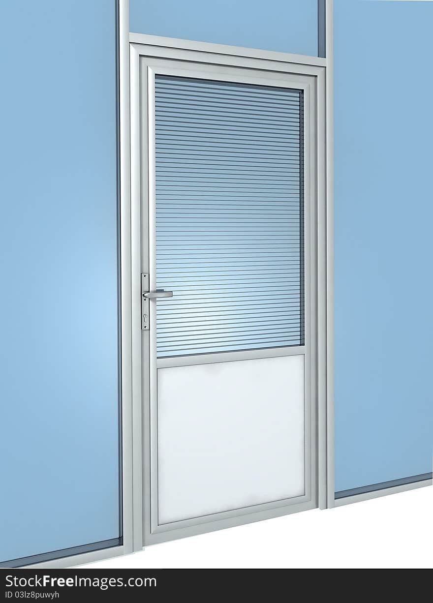 Three dimensional visualizaton of office door. Three dimensional visualizaton of office door