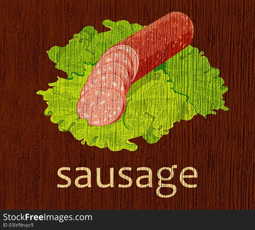 Wooden plaque “sausage”