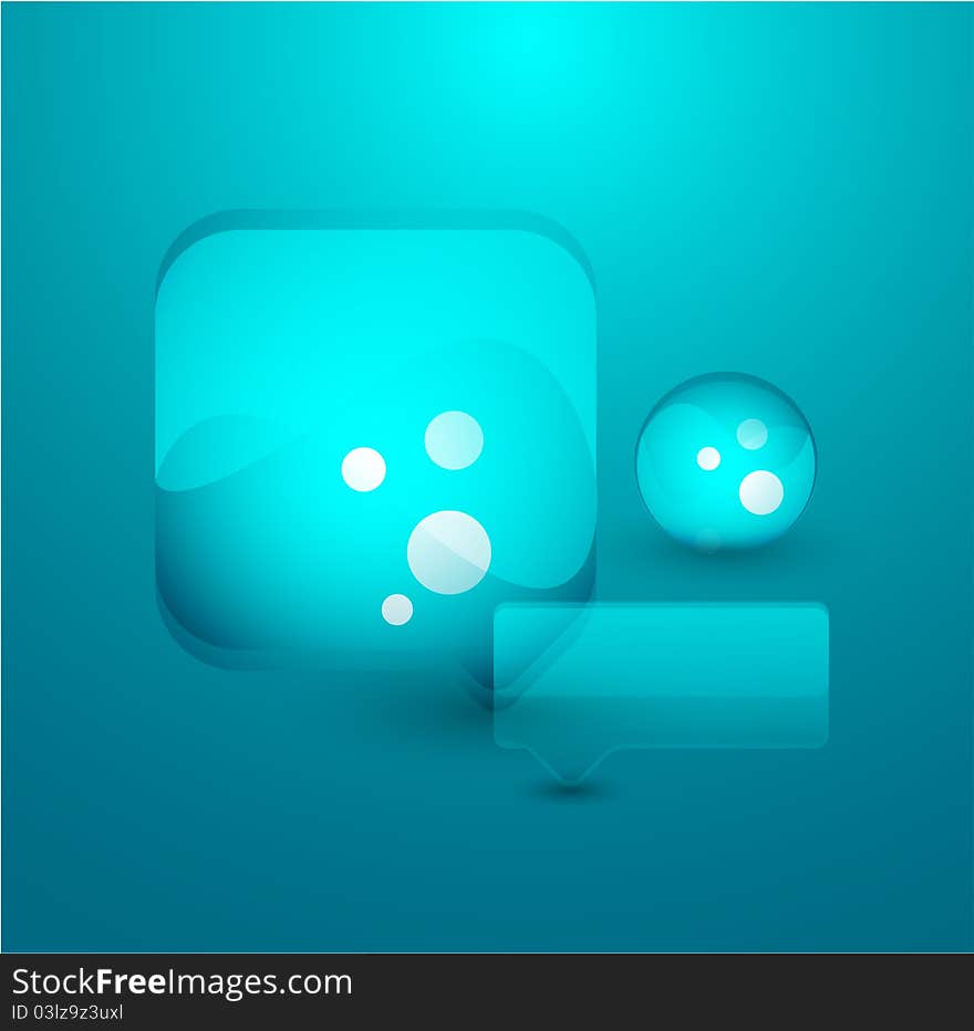 Blue bubble. Vector abstract background