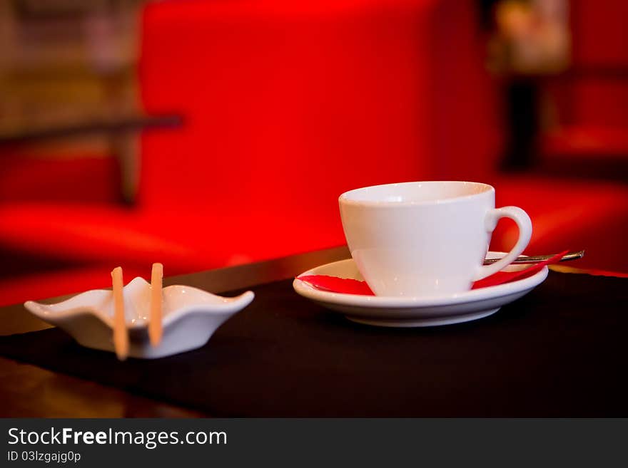 Tea Ceremony in red cafe