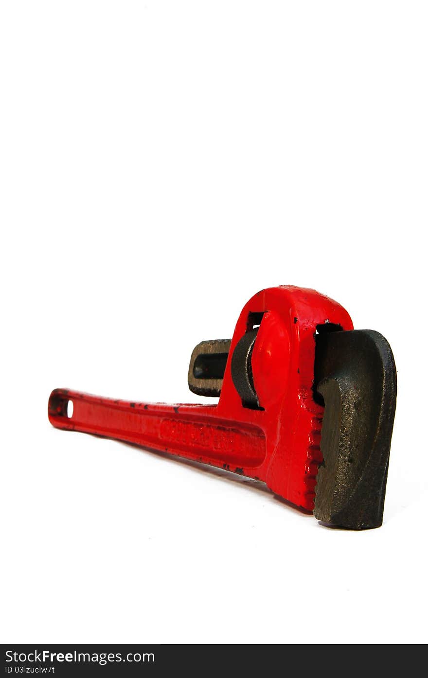 Red Pipe Wrench Isolated