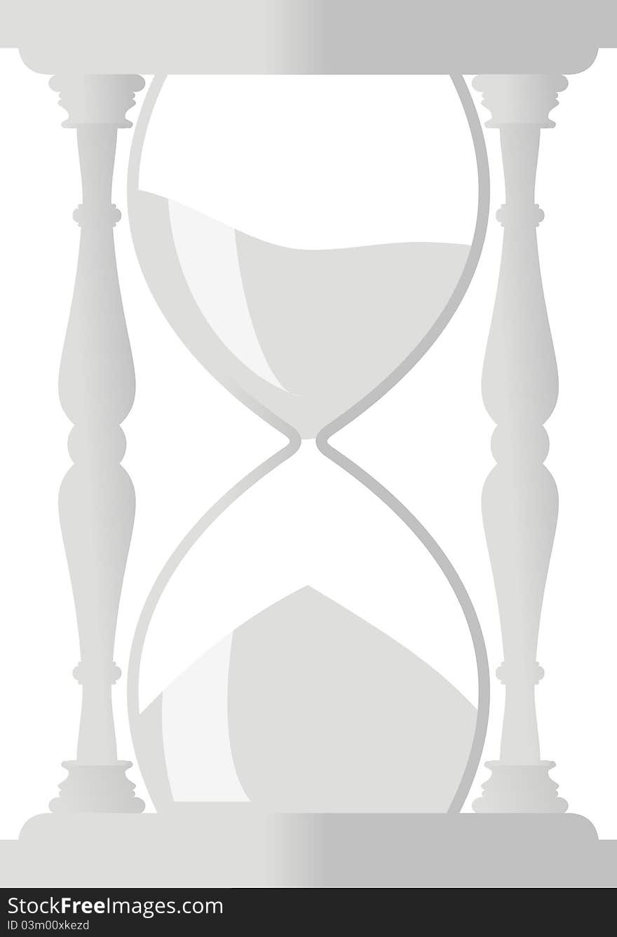 Sand hourglass - isolated gray vector illustration on white background