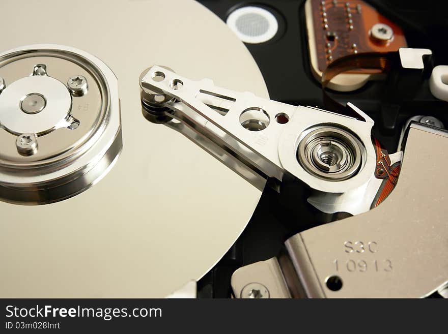 Close-up of hard disk. Close-up of hard disk