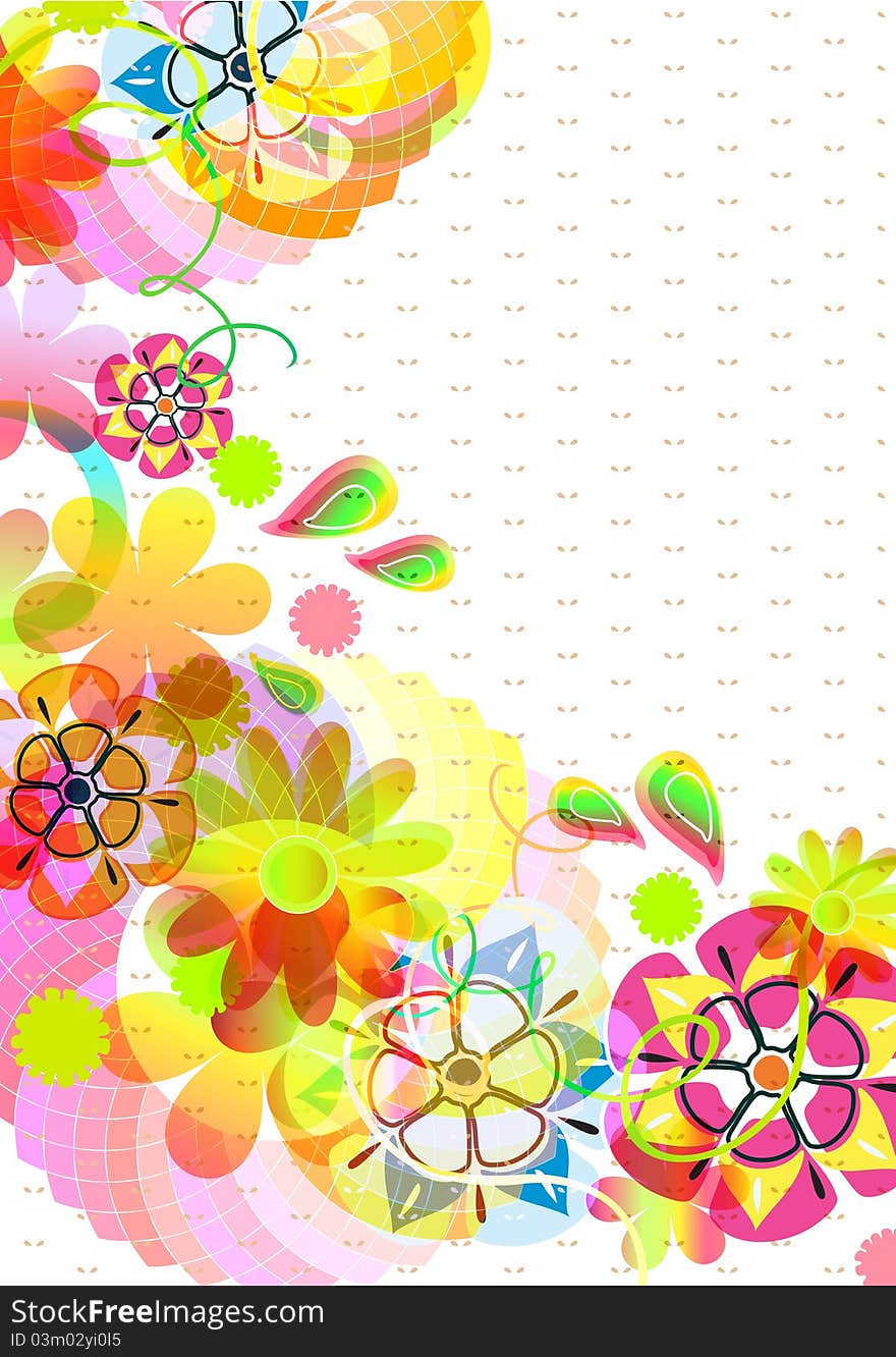 Bright floral background for your design