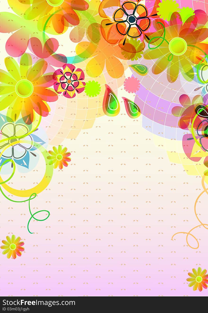 Bright floral background for your design