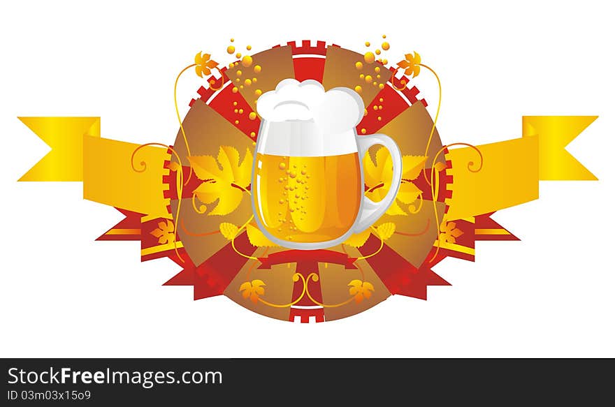 Beer mug in a vignette