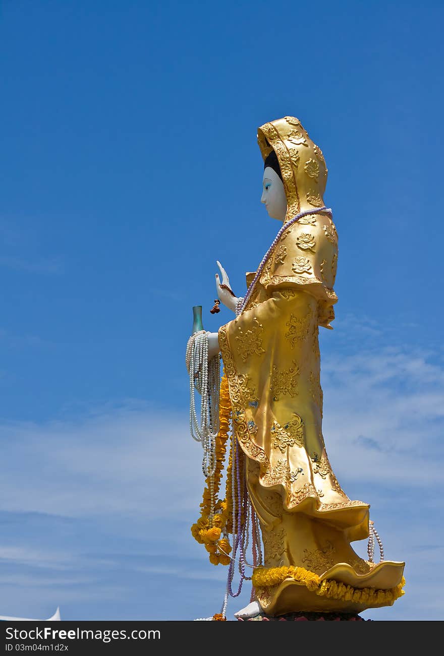 Kuan Yin Thep the holy angels in Bang Saen Beach.