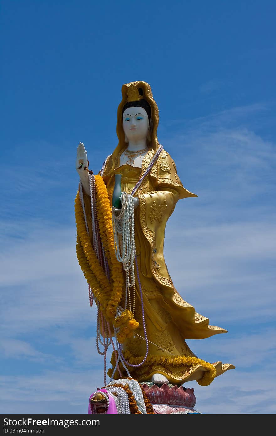 Kuan Yin Thep the holy angels in Bang Saen Beach.