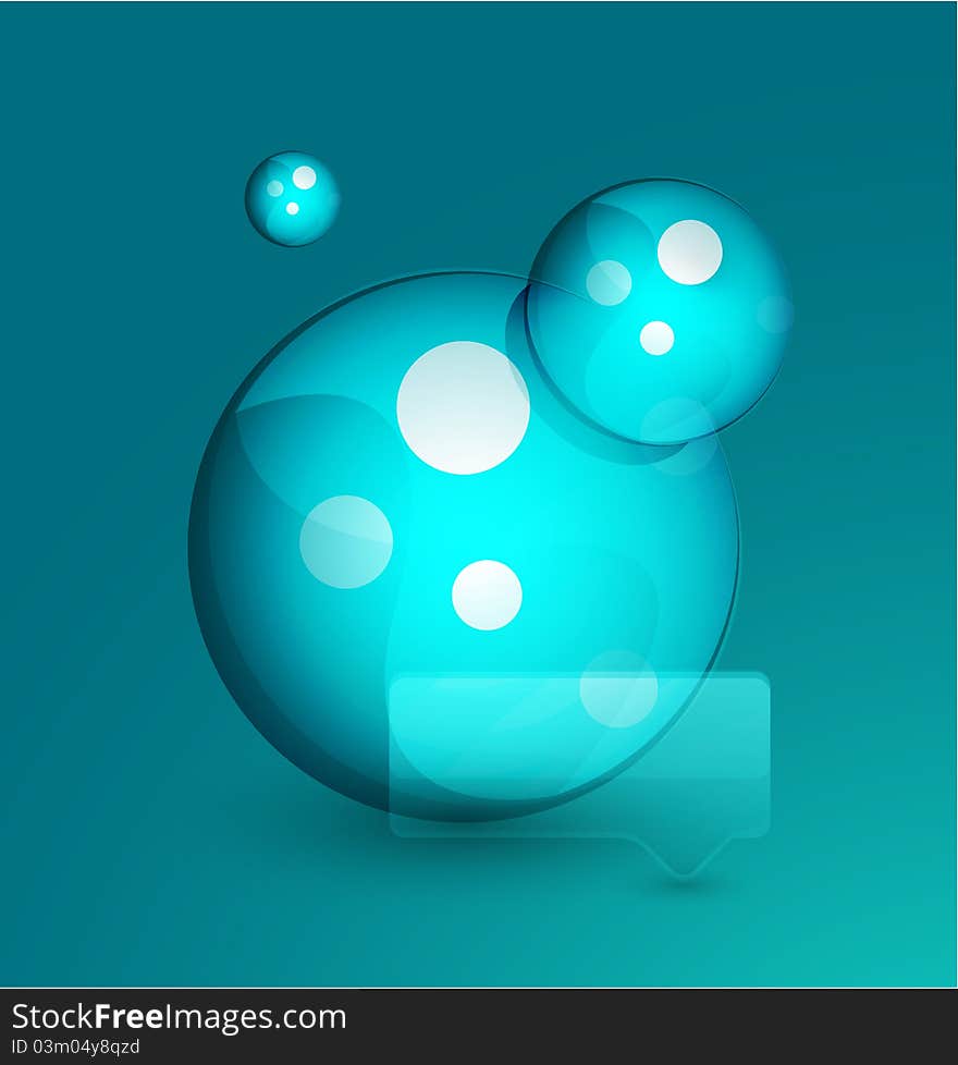 Blue Bubble. Vector Abstract Background