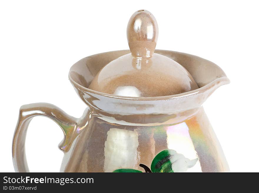 Close up of a traditional russian tea service isolated on the white background