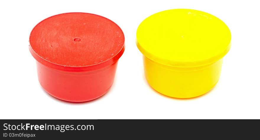 Yellow And Red Plastic Can