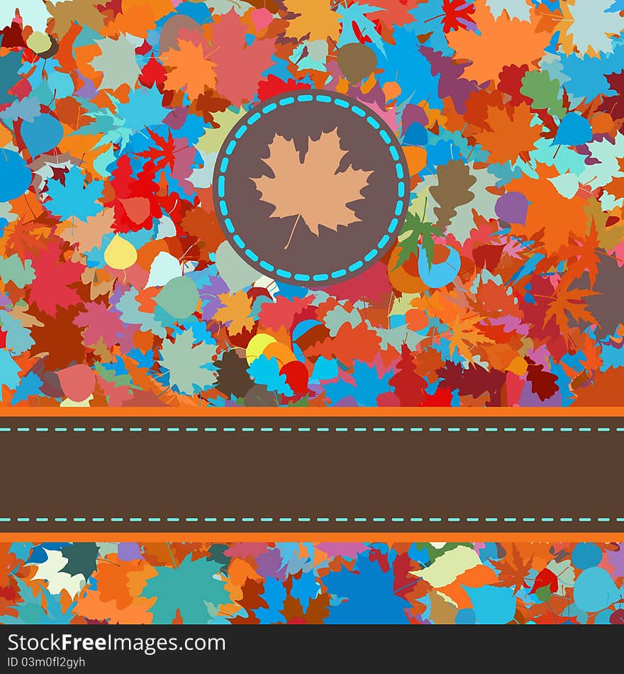 Colorful backround of fallen autumn leaves. EPS 8  file included